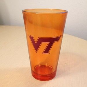 Virginia Tech Hokies Glass in University Color Licensed Product Nice !